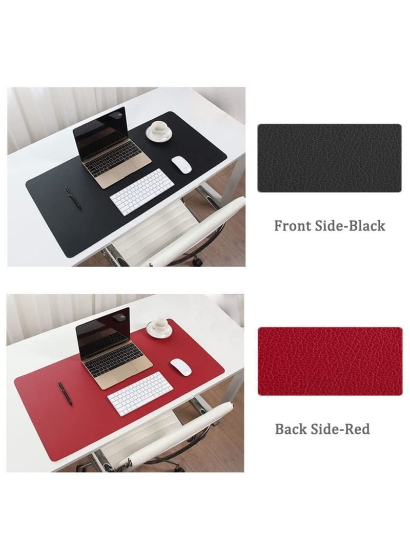Cool Baby COOL BABY Multifunctional desk pad, ultra-thin waterproof PU leather mouse pad, office/home dual-use desk writing pad (90*45cm, Black + Red) - Image 4