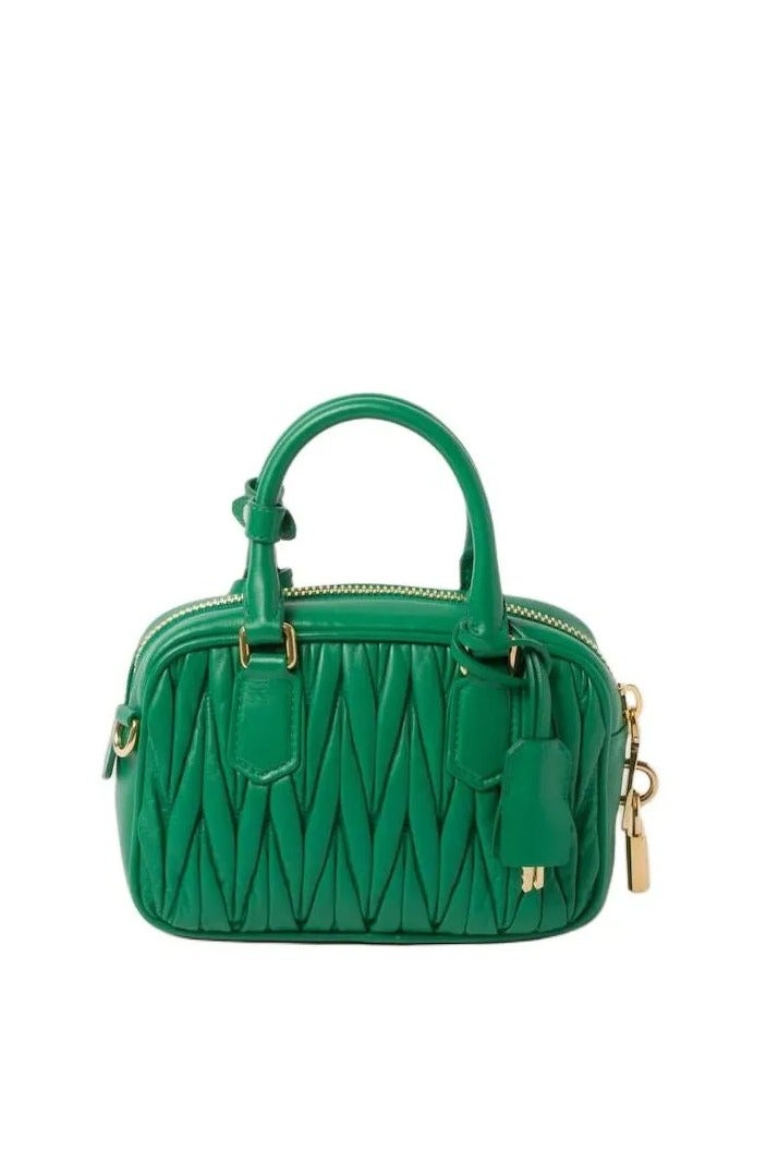 مياو مياو حقيبة MIU Arcadie من جلد النابا المبطّن حقيبة يد علوية مع حزام كتف - Image 3