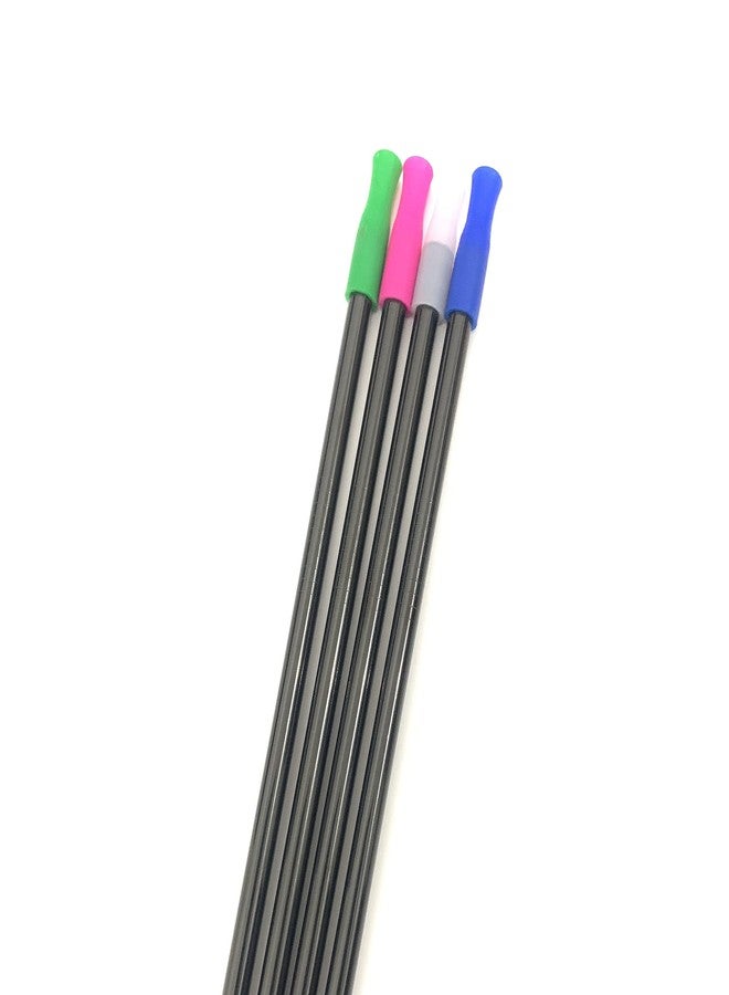 JIEFU 12" Black Color Metal Straws, 4pcs Ultra Long Reusable Straight Stainless Steel Drinking Straws with Silicone Tips and Cleaning Brush - Image 4
