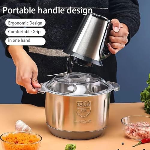 Kriva Stainless Steel 5L Electric Meat Grinder|Multi Function Food Processor For Home,Kitchen,Restaurants|3-Speed Control Food Chopper Blender For Vegetables,Onion,Garlic,Fruits,Nuts,500 Watts - Image 4