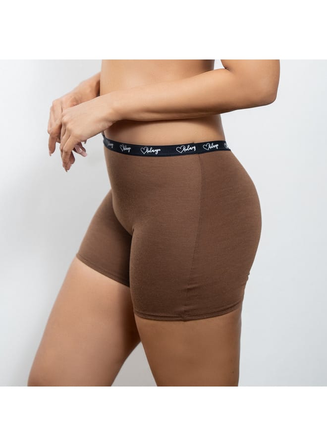Aadaraya Set of 2 - Aadaraya Solid Shaping Shorts with Elasticated Waistband - Image 2