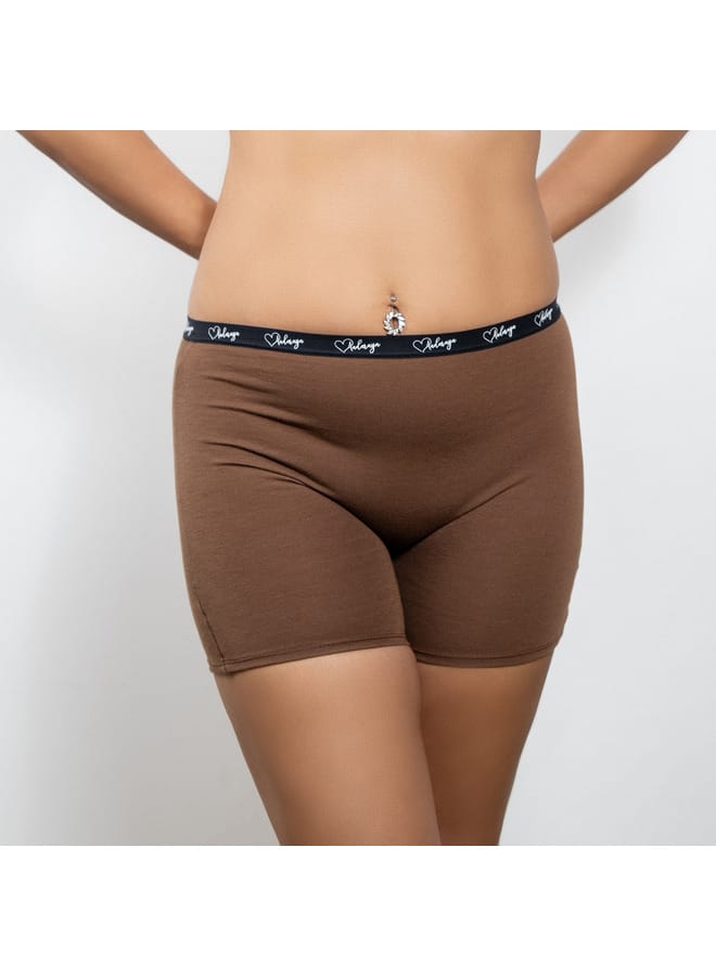 Aadaraya Set of 2 - Aadaraya Solid Shaping Shorts with Elasticated Waistband - Image 1
