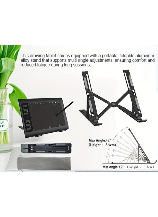 Graphic Drawing Board, 10x6 Inch Digital Writing Tablet with Stand and 8192-Level Stylus Pen  - Image 3