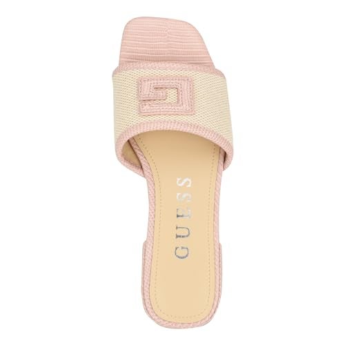GUESS Women's Tampa Flat Sandal, Light Natural/Pink Multi, 5 - Image 2