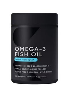 Omega Sports Research Omega-3 Fish Oil, Triple Strength 90 Softgels（Packaging is different）  - Image 1