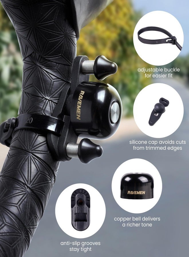 RAVEMEN Q3 Road Bike Bell, Dual-Hammer Copper Alloy Bicycle Bell for Adults Fit Handlebars up to 47mm, Lightweight for Most Grip Positions, Easy Installation - Image 4