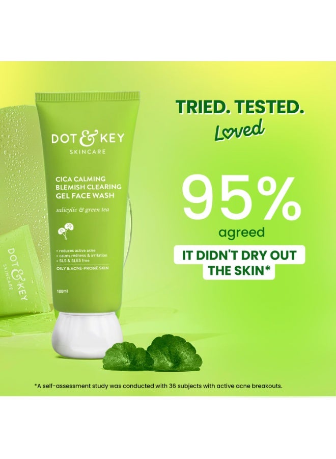 دوت آند كي غسول الوجه دوت آند كي سيكا للبشرة المعرضة لحب الشباب، 2% حمض الساليسيليك مع الشاي الأخضر | للبشرة الدهنية والحساسة | خالي من الكبريتات للرجال والنساء | غسول الوجه للتحكم في الزيت بالزنك | 100 مل - Image 4