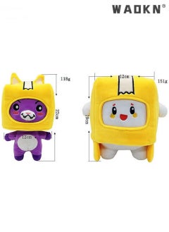 2 Pack Lankybox Boxy and Foxy Plush Toys, Cute Plush Pets for Holidays Kids Classroom School Pets Party Favors Decorations,Detachable Foxy and Boxy Plush Figures Toy,Stuffed Animals Cute Toys