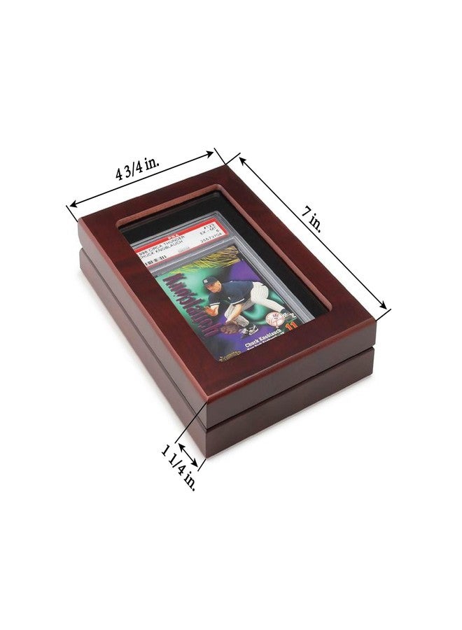 LIGHTHOUSE - Presentation Case for One Graded Trading Card Holder VOLTERRA Box for One PSA Holder Mahogany Wood-Grain Finish (4 3/4" x 7 x 1 1/4") - Image 4