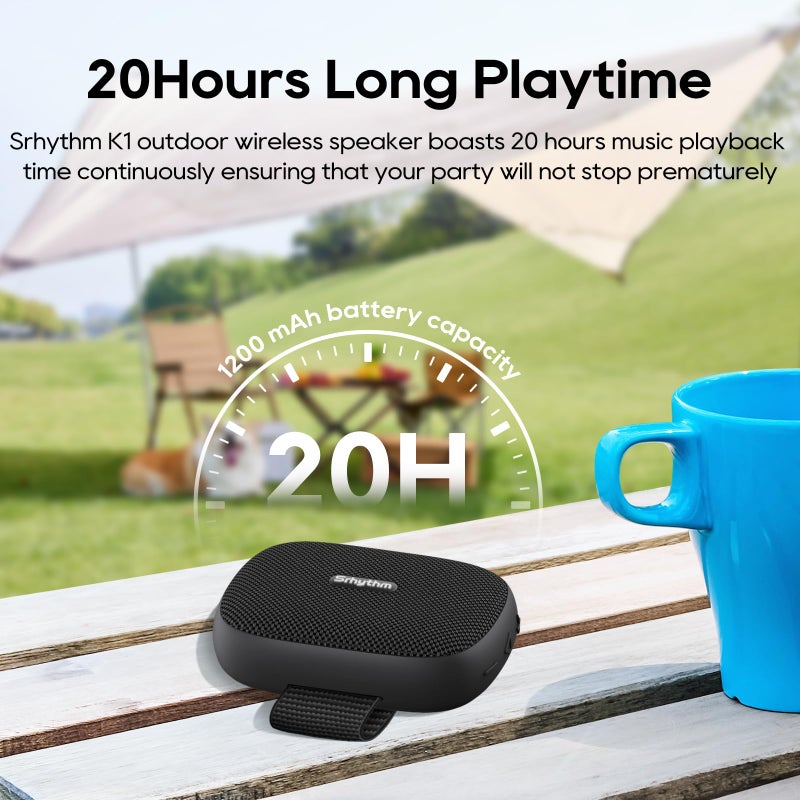 Srhythm K1 Portable Wireless Speaker with App 6 Customizable EQ Modes, Bluetooth 6.0, IPX7 Waterproof, 20H Playtime,Small Speaker for Sports Enthusiasts - Image 5