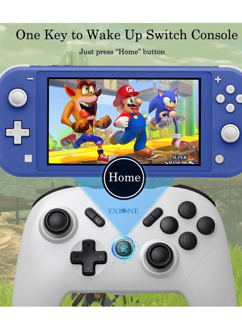 Exlene Wireless Switch Pro Controller for Nintendo Switch/Switch Lite/PC/IOS/Android/Steam, Wake Up, Adjustable Vibration u0026 Turbo, Motion Control - Image 3