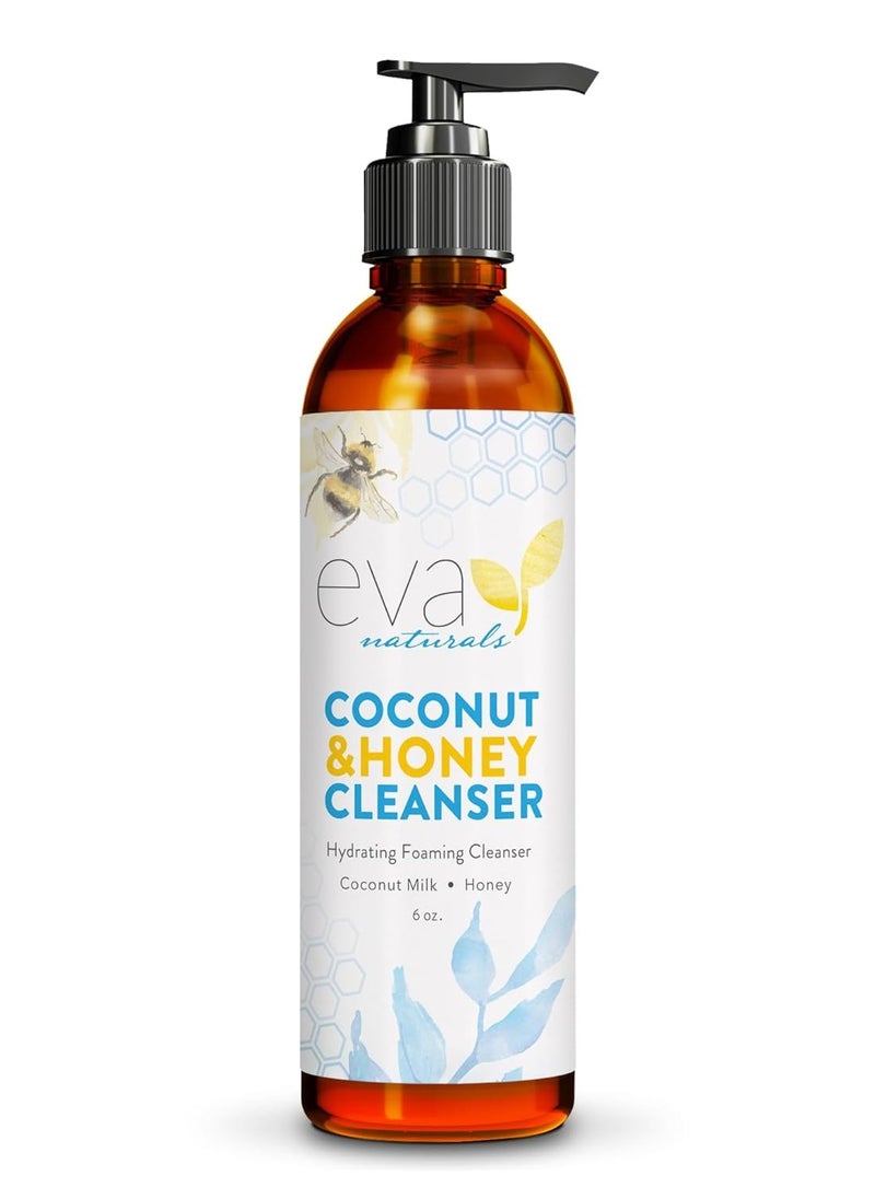 Eva Naturals Eva Naturals Coconut & Honey Cleanser Hydrating Foaming Cleanser - Moisturizing, Non-Stripping Daily Acne Face Wash For All Skin Types - 6 Fl Oz  - Image 1