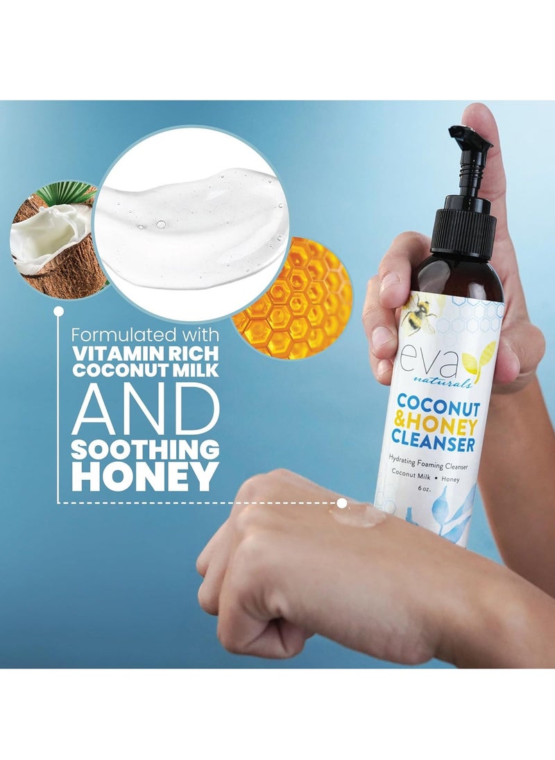 Eva Naturals Eva Naturals Coconut & Honey Cleanser Hydrating Foaming Cleanser - Moisturizing, Non-Stripping Daily Acne Face Wash For All Skin Types - 6 Fl Oz  - Image 2