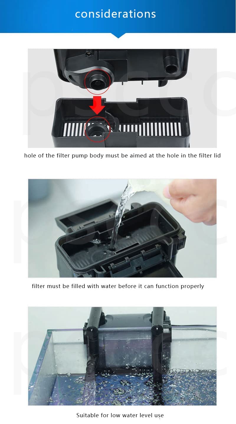 VAYINATO ® HBL-801 | 6 واط طاقة | 500 لتر/ساعة معدل تدفق | مناسب لخزان 2 قدم فلتر كانيستر معلق للخزانات السمكية - Image 3