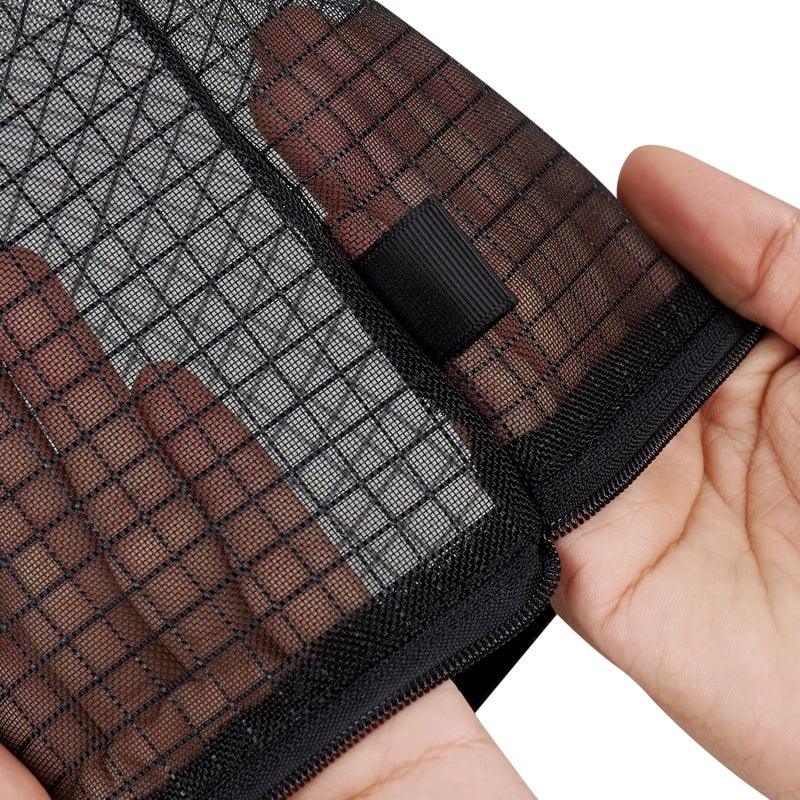 Sun Life Style Mesh Zipper Bags Nylon Pouches 6x8 for Travel Accessories Cables Cosmetics Office Supplies See Through Organizer (Set of 5, 6 x 8 Inch, Black) - Image 2