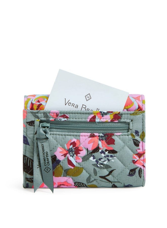Vera Bradley Women'S Cotton Riley Compact Wallet With Rfid Protection Rosy Outlook Recycled Cotton One Size - Image 3