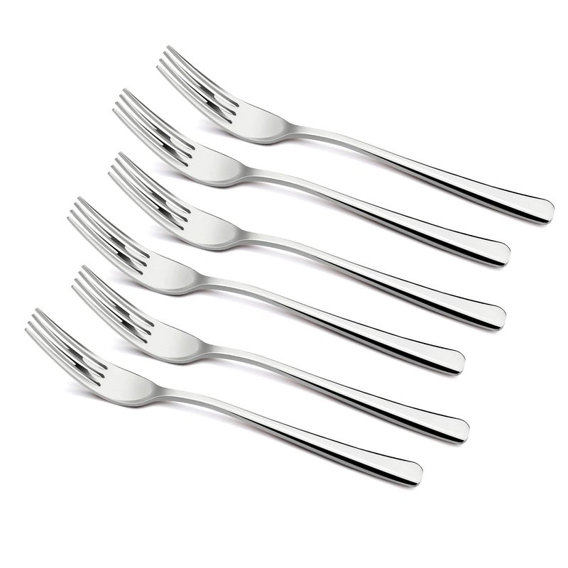 BERGNER Bergner BE Essentials Lucia Stainless Steel 6 Pcs Dinner Fork Set 185cm Fork Modern Ergonomically Designed Premium Fork for Home and Kitchen Durable Stain Resistant 3mm Thickness Silver - Image 1