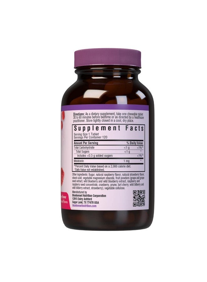 بلو بونيه بلوبونيت نيوتريشن، ميلاتونين إيرث سويت ١ ملغ، سريع المفعول، سريع الذوبان، يدعم الاسترخاء الليلي ونومًا هانئًا - مساعد على النوم - خالٍ من الغلوتين، نباتي - بنكهة التوت - ١٢٠ قرصًا قابلًا للمضغ - Image 2