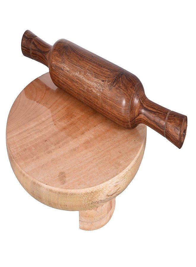 Welfic Rolling Pin Board | Roti Maker | Phulka Maker | Chapati Maker chakla | Wooden Rolling Pin | Sheesham Rolling Pin & Board I Belan for Home & Kitchen 10/14 Inch (Mango Wood) - Image 1