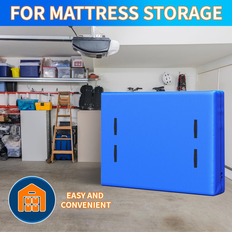 Acnusik King Mattress Bag for Moving and Storage, Reusable Heavy Duty Tarp Waterproof King Size Bed Mattress Cover, Zippered Mattress Protector with 8 Strong Carrying Handles, 82â€™â€™ L x 79â€™â€™ W x 15â€™â€™ D - Image 3