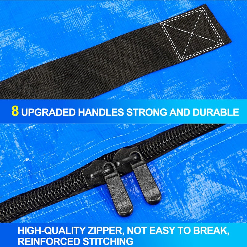 Acnusik King Mattress Bag for Moving and Storage, Reusable Heavy Duty Tarp Waterproof King Size Bed Mattress Cover, Zippered Mattress Protector with 8 Strong Carrying Handles, 82â€™â€™ L x 79â€™â€™ W x 15â€™â€™ D - Image 5