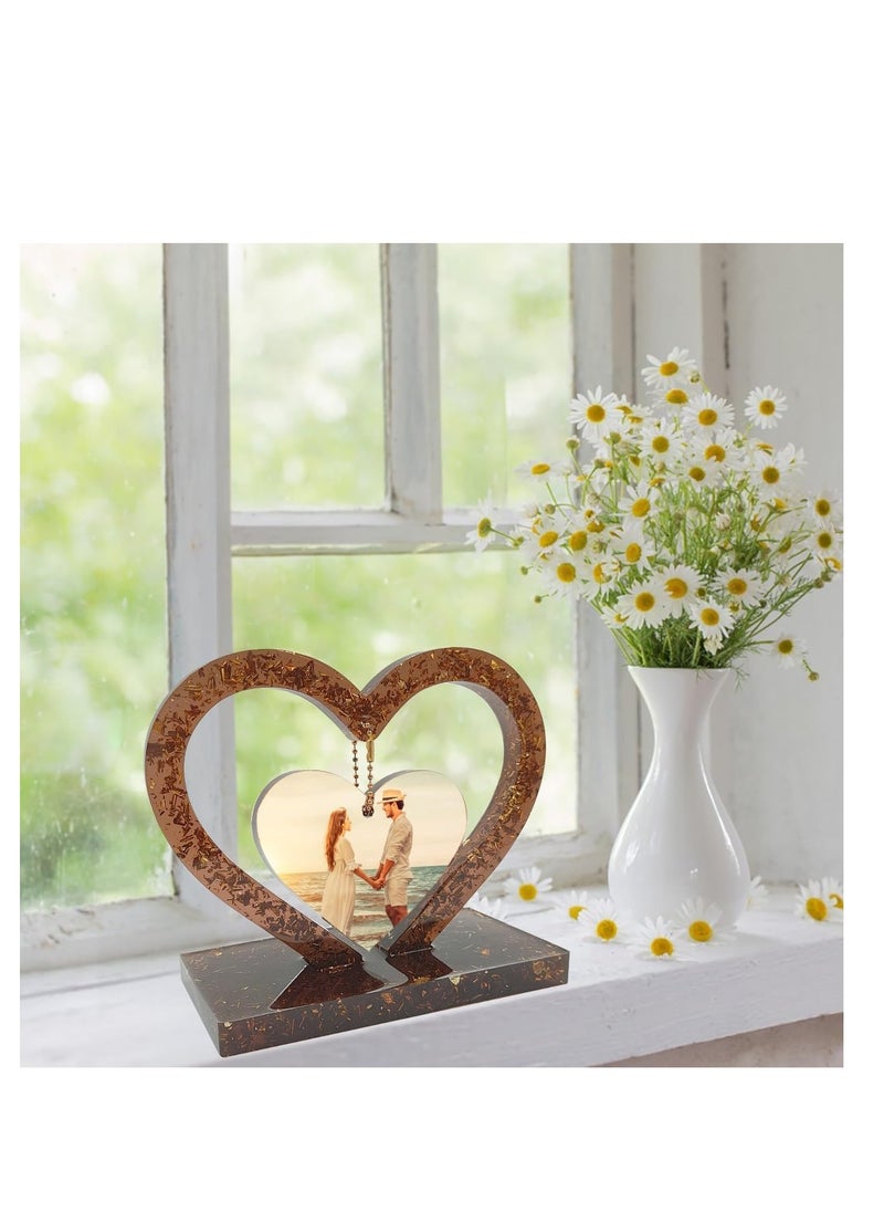 SYOSI 2 Set 3D Photo Frame Resin Molds, FineGood Heart Shape Silicone Molds for Resin, DIY Personalized Photo Silicone Tool, for Making Souvenir Handmade Crafts Home Decoration  - Image 4