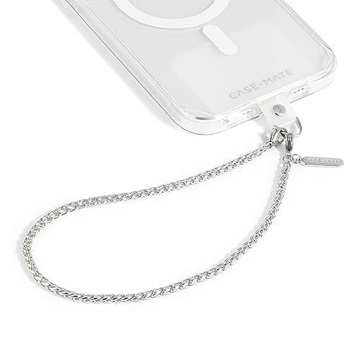 Case-Mate Phone Charm with Silver Chain - Detachable Anti Theft Strap - Hands-Free iPhone Wrist Strap for Women - Phone Wristlet for Galaxy, Pixel and More - Dainty Silver Chain - Image 1