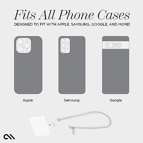 Case-Mate Phone Charm with Silver Chain - Detachable Anti Theft Strap - Hands-Free iPhone Wrist Strap for Women - Phone Wristlet for Galaxy, Pixel and More - Dainty Silver Chain - Image 4