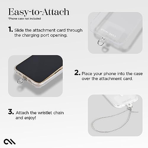 Case-Mate Phone Charm with Silver Chain - Detachable Anti Theft Strap - Hands-Free iPhone Wrist Strap for Women - Phone Wristlet for Galaxy, Pixel and More - Dainty Silver Chain - Image 3
