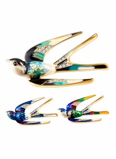 3 Pieces Crystal Swallow Brooch Lovely Bird Lapel Pin, Women Brooch Set Crystal Pin, Enamel Pin