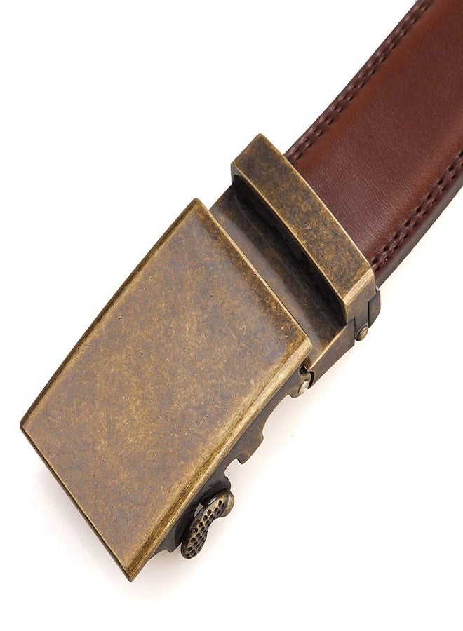Nelbons Men's Belt, Slide Ratchet Belt for Men with Leather 1 3/8“ width 35mm,Trim to Fit - Image 4