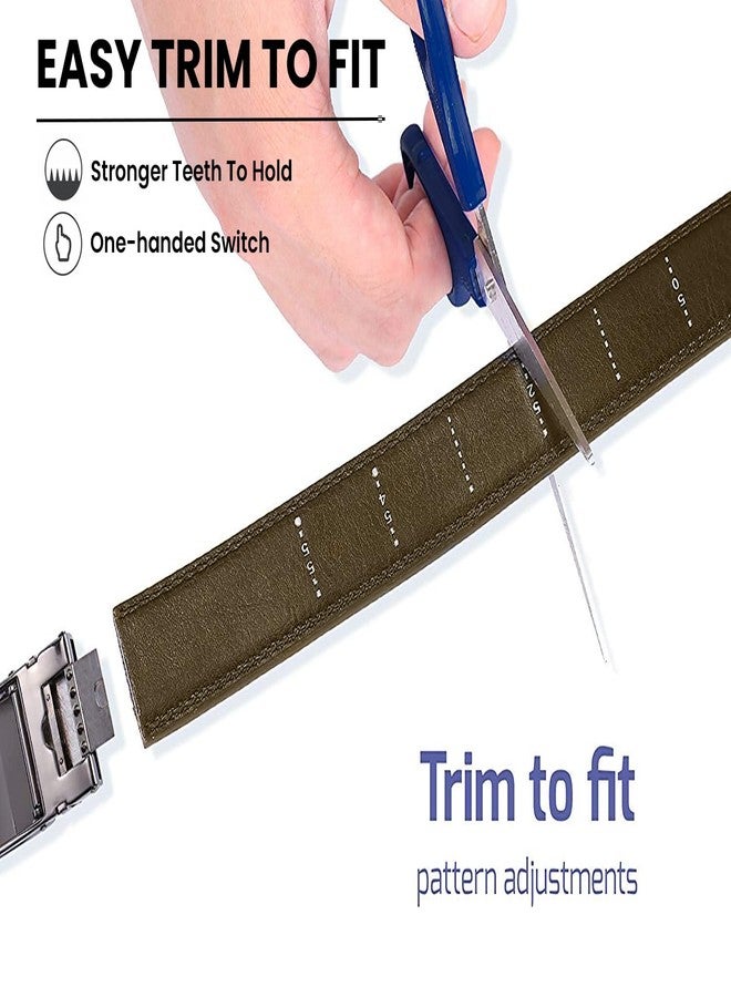 Nelbons Men's Belt, Slide Ratchet Belt for Men with Leather 1 3/8“ width 35mm,Trim to Fit - Image 5