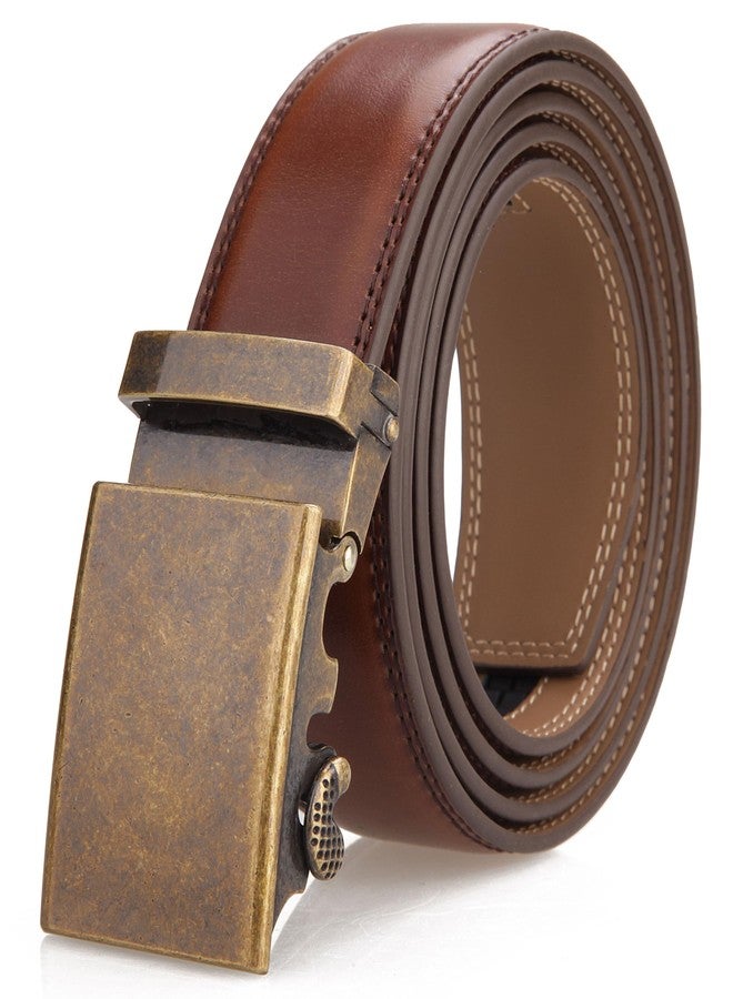 Nelbons Men's Belt, Slide Ratchet Belt for Men with Leather 1 3/8“ width 35mm,Trim to Fit - Image 1