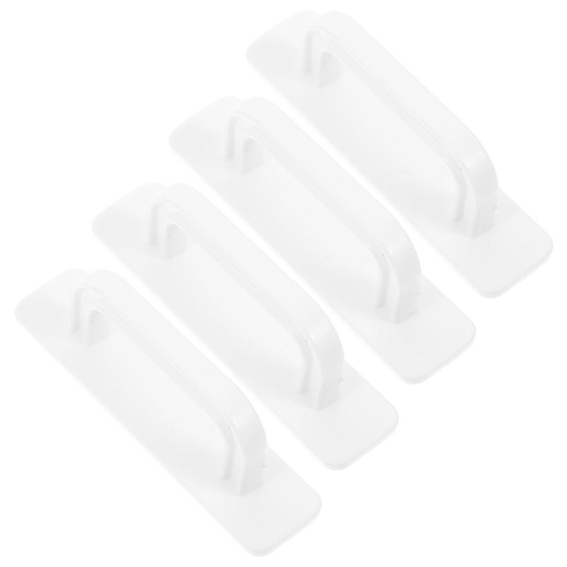 Adhesive Cabinet Handles 4Pcs No Drill Removable Pulls For Kitchen Wardrobe Ivory White - Image 2