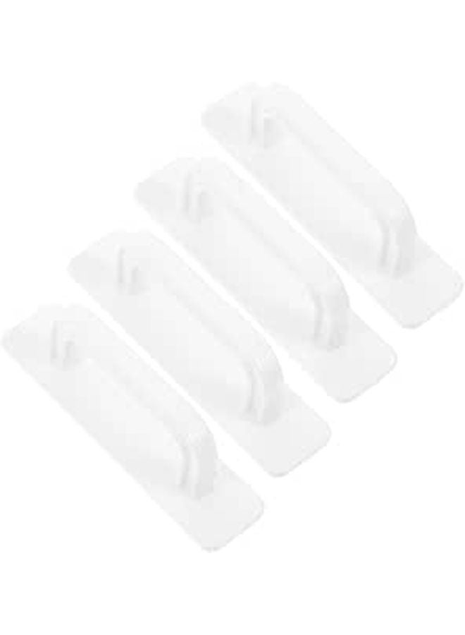 Adhesive Cabinet Handles 4Pcs No Drill Removable Pulls For Kitchen Wardrobe Ivory White - Image 1