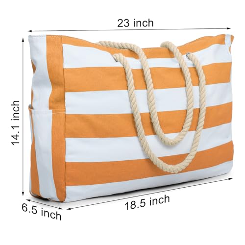 Becokan Beach Bags for Women - Large Waterproof Beach Tote with Zipper - Sandproof Swim Pool Bag - Image 4