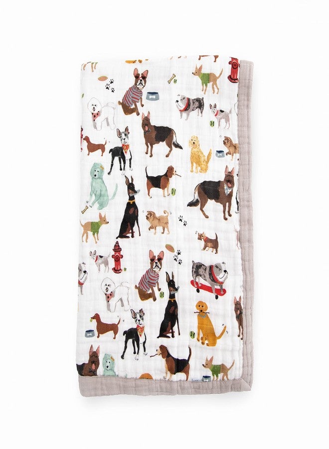 Little Unicorn Newborn Receiving Quilt | Ultra- Soft, Multi-Layered Muslin Fabric | Gift for Newborns & on-The-go (Woof) - Image 1