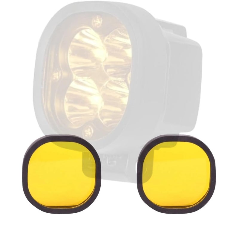 0TO6 H-JG 4X4 MINI LED Square Auxiliary Lamp Light Filter Fog Lamp Yellow Cover With Acyrlic Yellow Lens (Set of 2) - Image 4