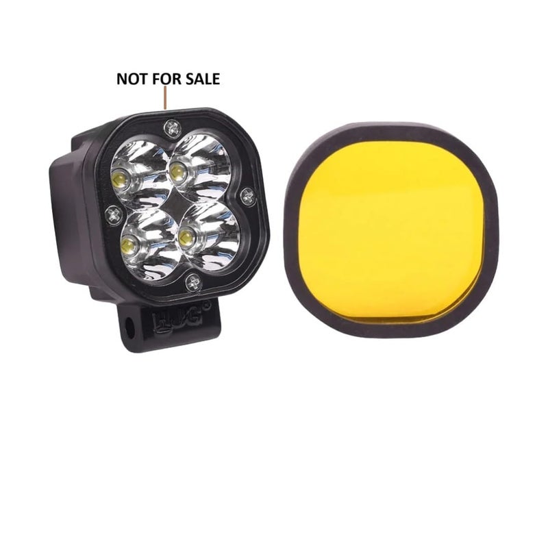 0TO6 H-JG 4X4 MINI LED Square Auxiliary Lamp Light Filter Fog Lamp Yellow Cover With Acyrlic Yellow Lens (Set of 2) - Image 3