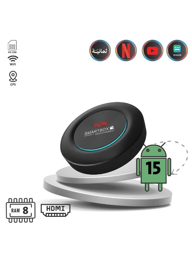 Roadmaster RM-C44 (HDMI in/out) Roadmaster Round Smart Box Android 15/4GB RAM + 64GB Storage/4G SIM - Image 2