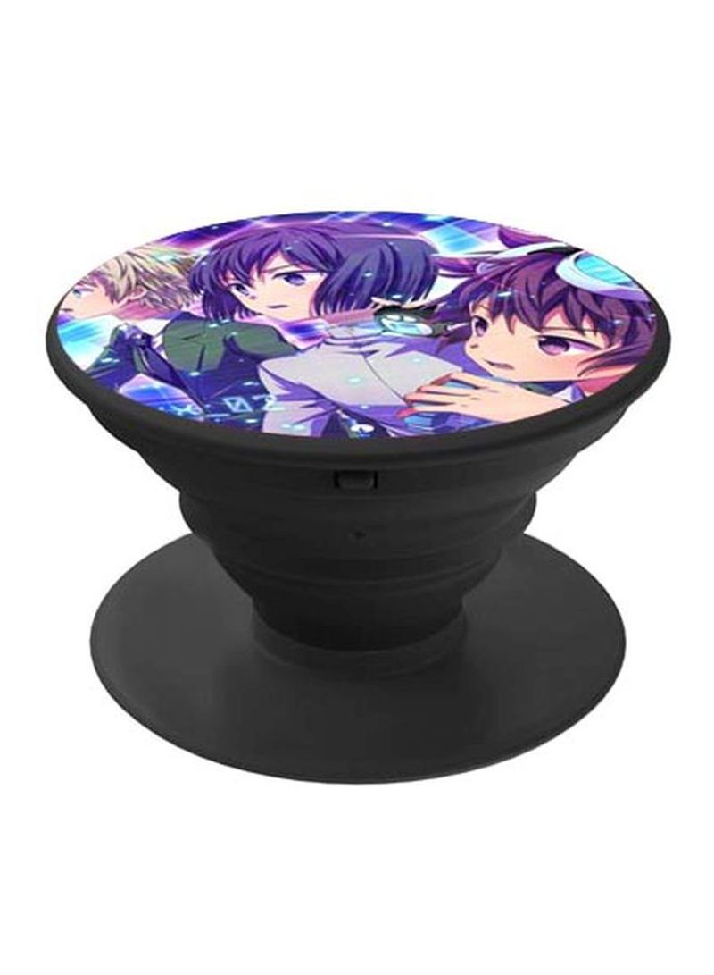 RKN Printed Pop Socket Phone Grip Black/Purple - Image 1