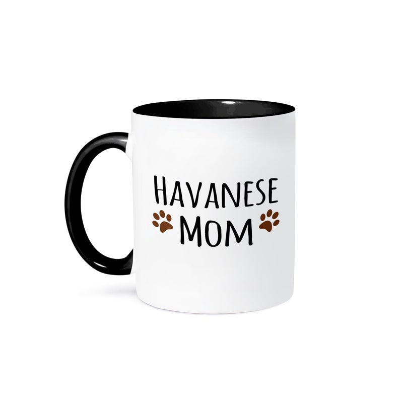 3dRose Javanese Dog Mom Mug 11 oz Black