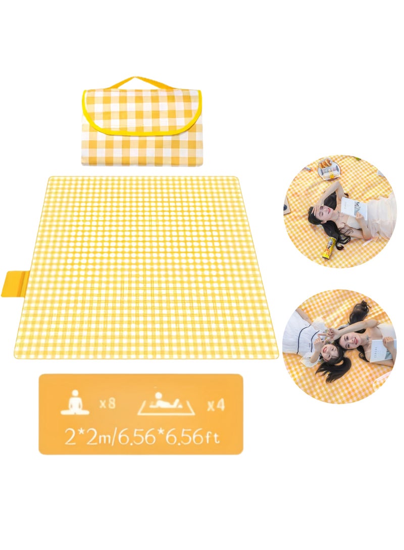 Eilimi Outdoor outing foldable picnic blanket waterproof beach mat waterproof portable picnic mat spring outing camping family outdoor park garden - Image 1