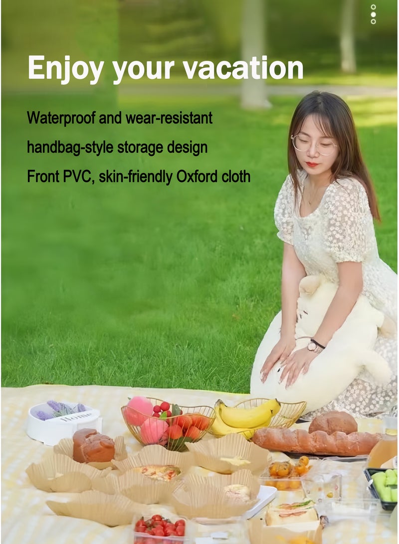 Eilimi Outdoor outing foldable picnic blanket waterproof beach mat waterproof portable picnic mat spring outing camping family outdoor park garden - Image 2