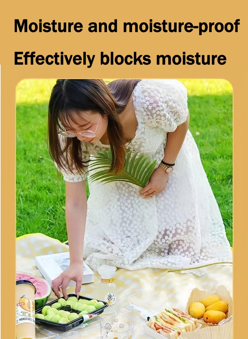 Eilimi Outdoor outing foldable picnic blanket waterproof beach mat waterproof portable picnic mat spring outing camping family outdoor park garden - Image 4