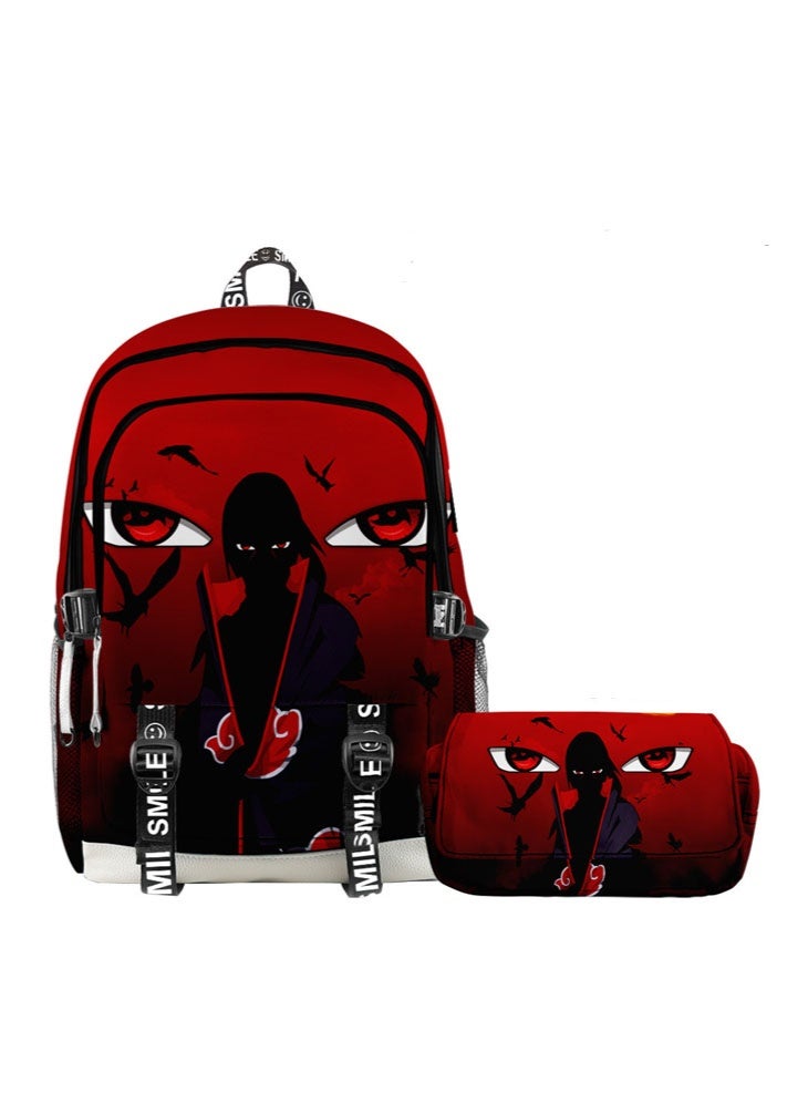 Naruto backpack + double-layer pencil case two-piece suit men and women leisure sports travel backpack student school backpack - Image 1