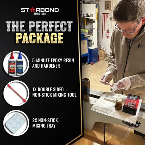 Starbond 8 oz. XL Starbond 5 Minute Epoxy — Enhanced Strength (2,600 lb Shear Strength), UV-Resistant, Easy to Use, Fast Setting Glue — Compatible with Metal, Plastic, Wood, Ceramics, Glass and More - Image 4