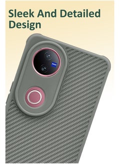NAFCO Self Designed Grippy Silicone Back Cover With Corner Protection Compatible For Vivo V50 - Grey  - Image 3