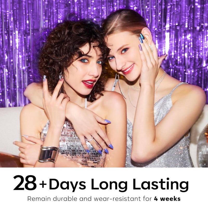 modelones Cat Eye Gel Nail Polish 6 Colors Red Green Silver Purple Blue Glitter Cat Eye Gel Polish Holographic 9D Semi-transparent With Magnet Soak Off Led Nail Art DIY Salon Gifts For Women Girl - Image 5