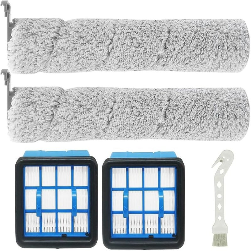 CrossWave OmniForce 3882 Wet Dry Vacuum Roller Brush Filter Replacement Kit 2 Brushes 2 Filters Washable Reusable - Image 1